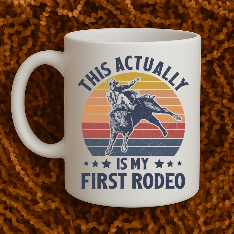 Vintage This Actually Is My First Rodeo Country Life Howdy Mug