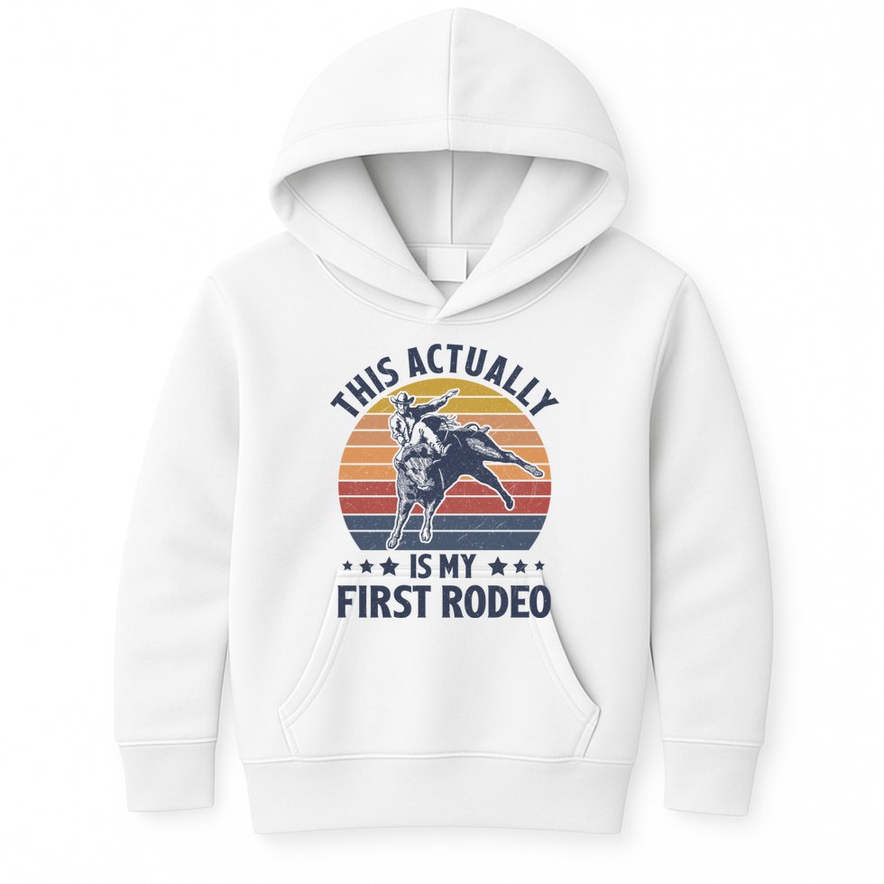 Vintage This Actually Is My First Rodeo Country Life Howdy Kids Hoodie