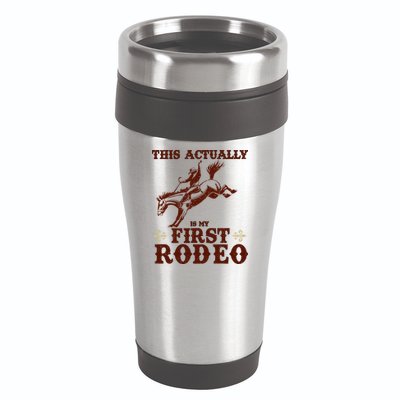 Vintage This Actually Is My First Rodeo 16oz Travel Tumbler