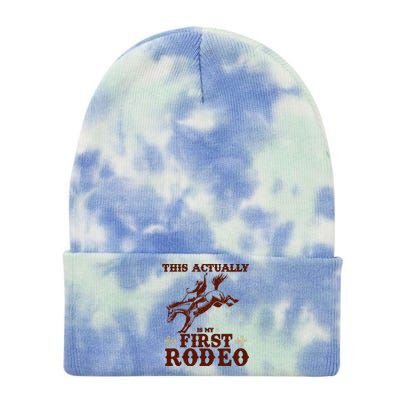 Vintage This Actually Is My First Rodeo Tie Dye 12in Knit Beanie