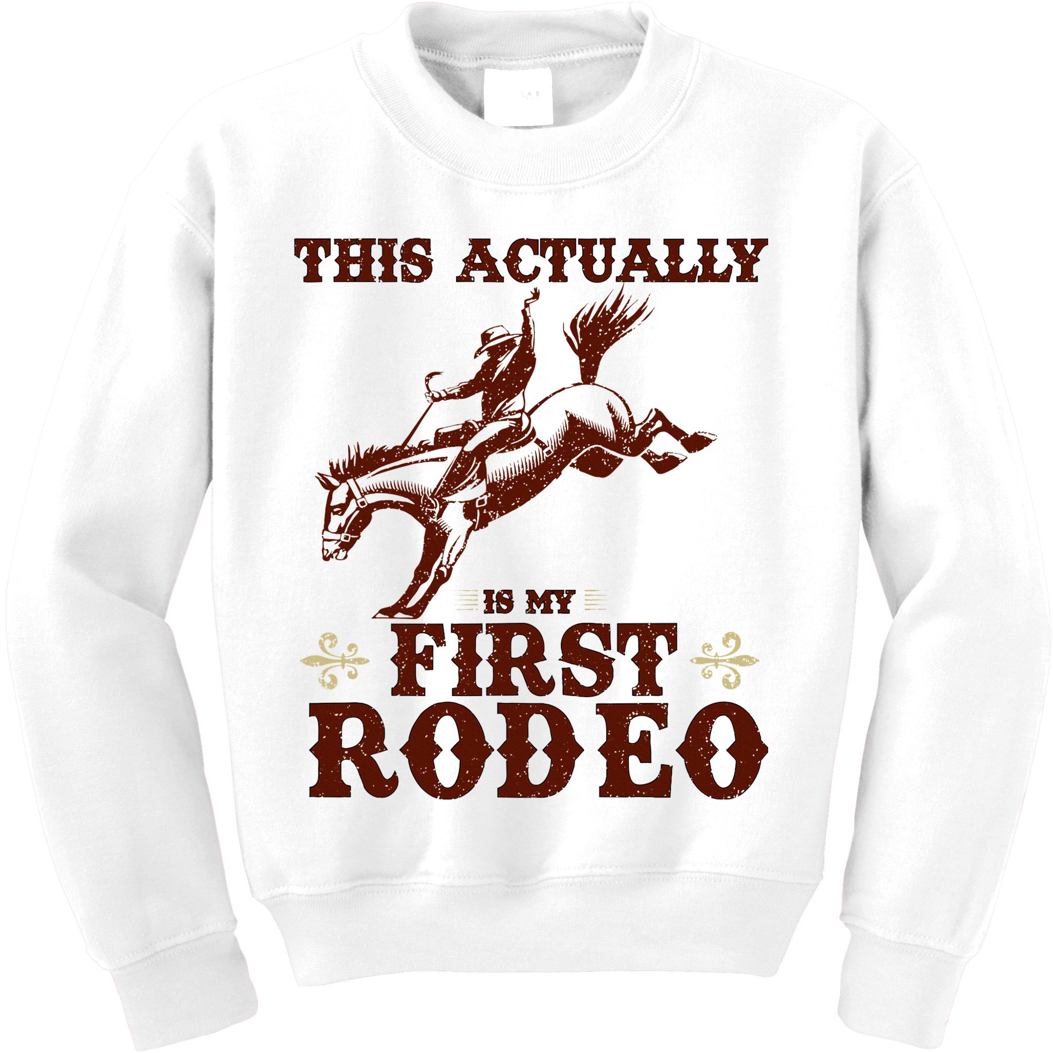 Vintage This Actually Is My First Rodeo Kids Sweatshirt