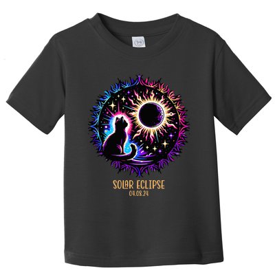 View Totality April 8 2024 Astronomy Cat Lover Solar Eclipse Toddler T-Shirt