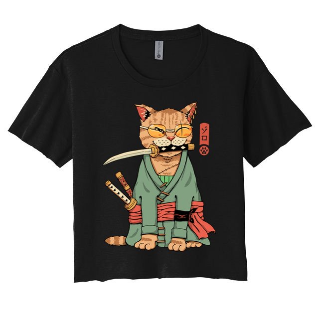 Vincent Trinidad Art Zoro Cat Warrior Women's Crop Top Tee