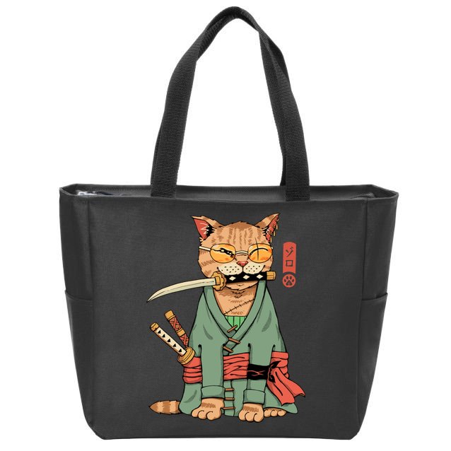 Vincent Trinidad Art Zoro Cat Warrior Zip Tote Bag