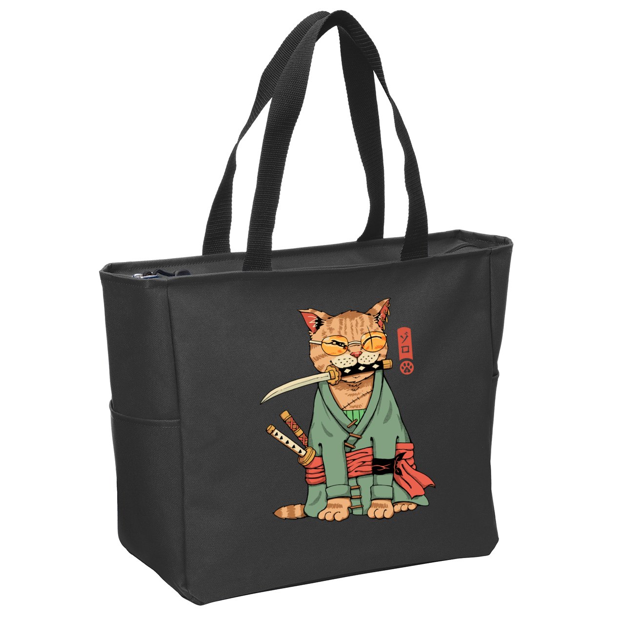 Vincent Trinidad Art Zoro Cat Warrior Zip Tote Bag