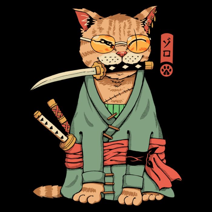 Vincent Trinidad Art Zoro Cat Warrior Zip Tote Bag