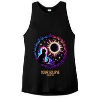 View Totality April 8 2024 Astronomy Cat Lover Solar Eclipse Ladies PosiCharge Tri-Blend Wicking Tank