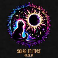 View Totality April 8 2024 Astronomy Cat Lover Solar Eclipse Ladies PosiCharge Tri-Blend Wicking Tank