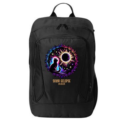View Totality April 8 2024 Astronomy Cat Lover Solar Eclipse City Backpack