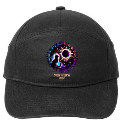 View Totality April 8 2024 Astronomy Cat Lover Solar Eclipse 7-Panel Snapback Hat