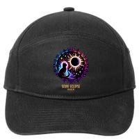 View Totality April 8 2024 Astronomy Cat Lover Solar Eclipse 7-Panel Snapback Hat