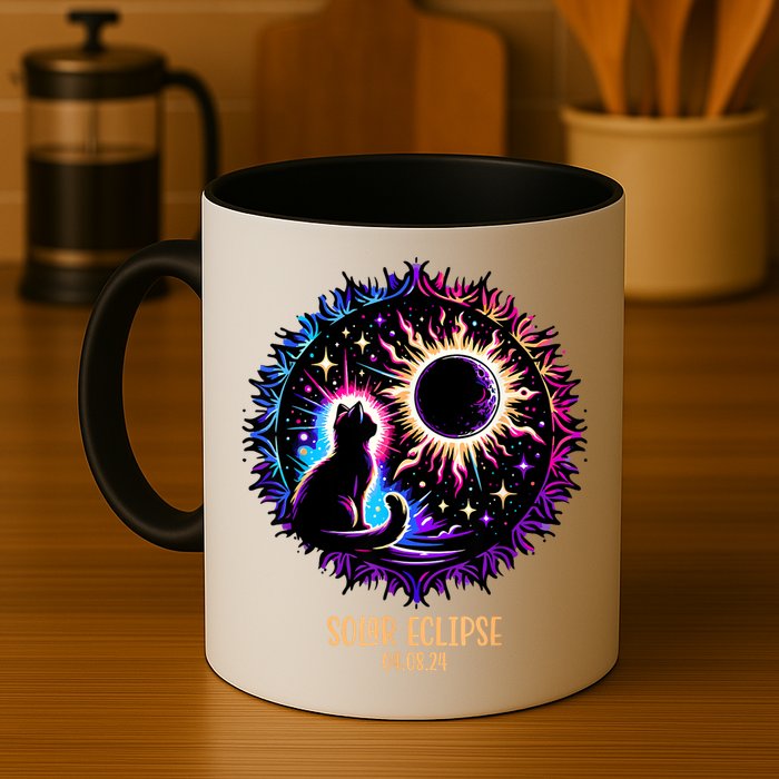View Totality April 8 2024 Astronomy Cat Lover Solar Eclipse Mug