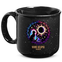 View Totality April 8 2024 Astronomy Cat Lover Solar Eclipse 15oz Campfire Ceramic Mug