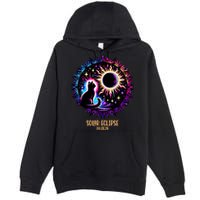 View Totality April 8 2024 Astronomy Cat Lover Solar Eclipse Premium Pullover Hoodie