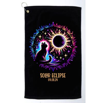 View Totality April 8 2024 Astronomy Cat Lover Solar Eclipse Golf Towel