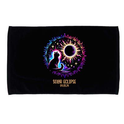 View Totality April 8 2024 Astronomy Cat Lover Solar Eclipse Microfiber Hand Towel