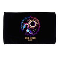 View Totality April 8 2024 Astronomy Cat Lover Solar Eclipse Microfiber Hand Towel