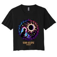 View Totality April 8 2024 Astronomy Cat Lover Solar Eclipse Crop Top