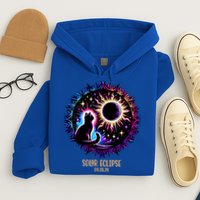 View Totality April 8 2024 Astronomy Cat Lover Solar Eclipse Hoodie