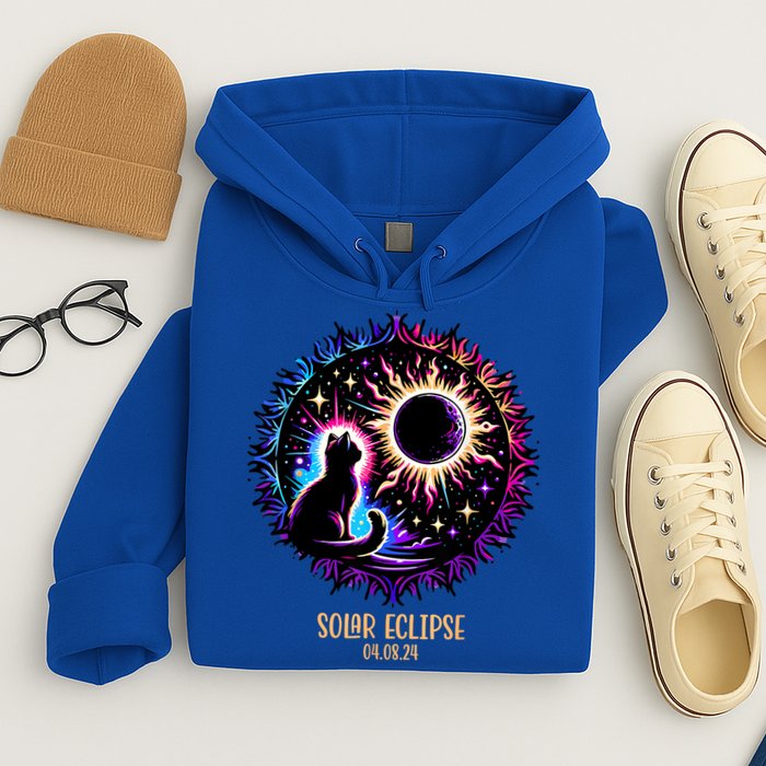 View Totality April 8 2024 Astronomy Cat Lover Solar Eclipse Hoodie