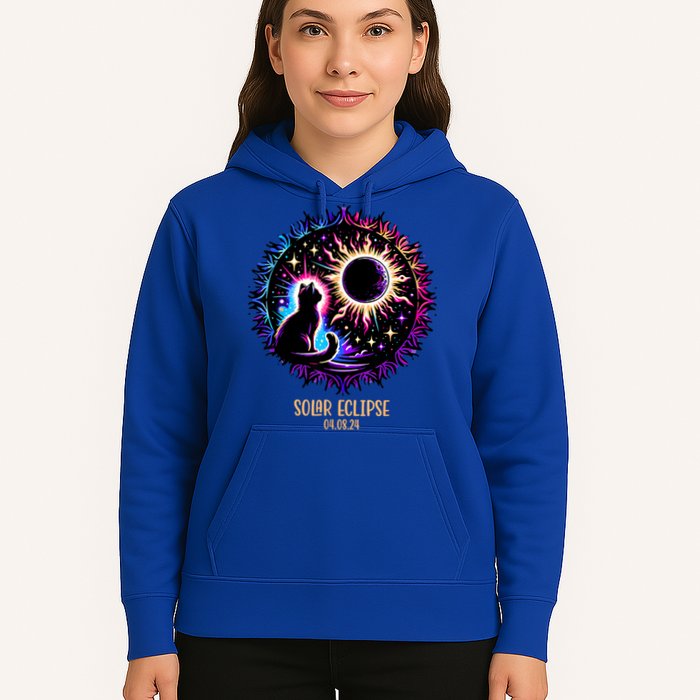 View Totality April 8 2024 Astronomy Cat Lover Solar Eclipse Hoodie