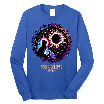 View Totality April 8 2024 Astronomy Cat Lover Solar Eclipse Long Sleeve Shirt