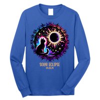 View Totality April 8 2024 Astronomy Cat Lover Solar Eclipse Long Sleeve Shirt