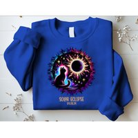 View Totality April 8 2024 Astronomy Cat Lover Solar Eclipse Sweatshirt