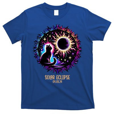 View Totality April 8 2024 Astronomy Cat Lover Solar Eclipse T-Shirt