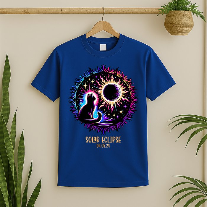 View Totality April 8 2024 Astronomy Cat Lover Solar Eclipse T-Shirt
