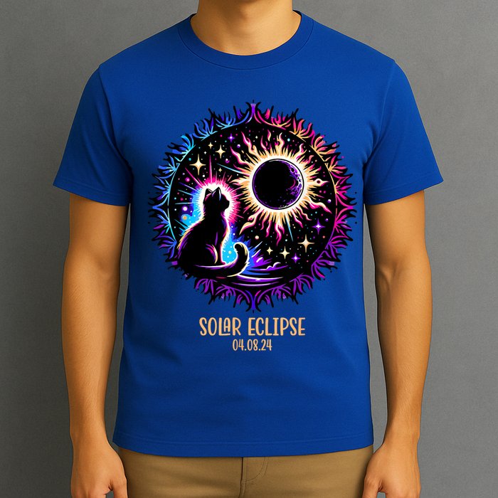 View Totality April 8 2024 Astronomy Cat Lover Solar Eclipse T-Shirt