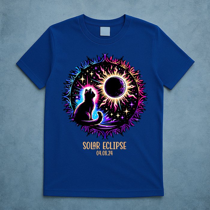 View Totality April 8 2024 Astronomy Cat Lover Solar Eclipse T-Shirt