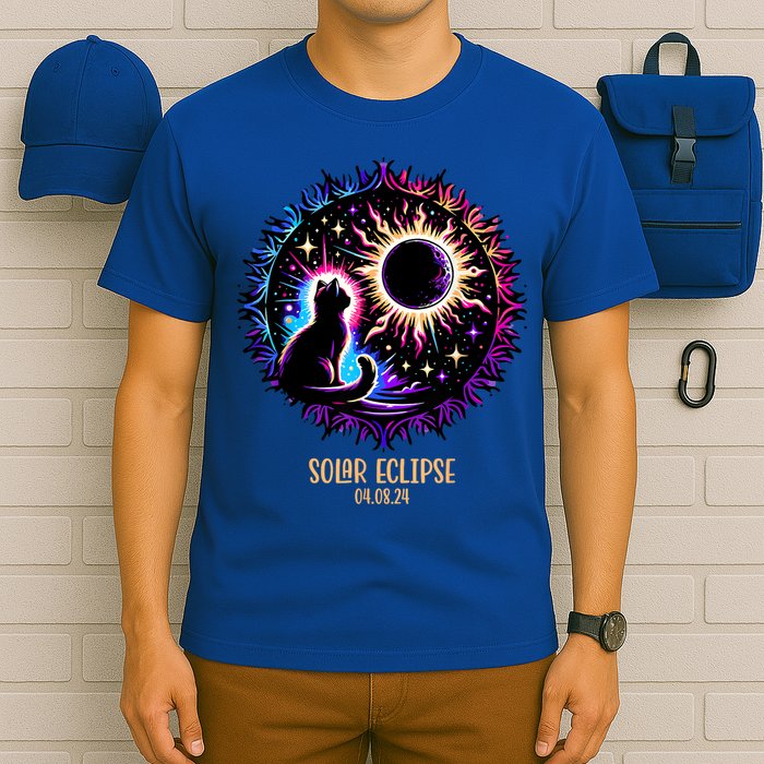 View Totality April 8 2024 Astronomy Cat Lover Solar Eclipse T-Shirt