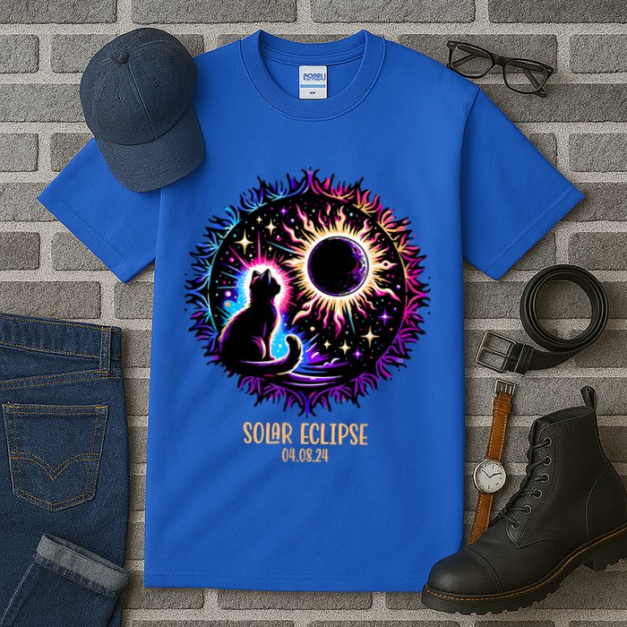 View Totality April 8 2024 Astronomy Cat Lover Solar Eclipse Tall T-Shirt
