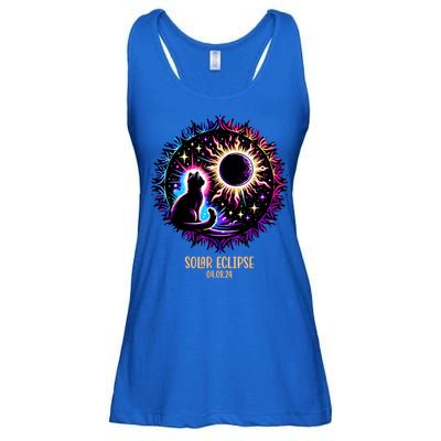 View Totality April 8 2024 Astronomy Cat Lover Solar Eclipse Ladies Essential Flowy Tank