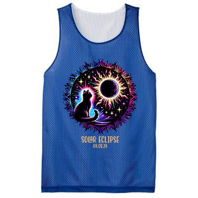 View Totality April 8 2024 Astronomy Cat Lover Solar Eclipse Mesh Reversible Basketball Jersey Tank