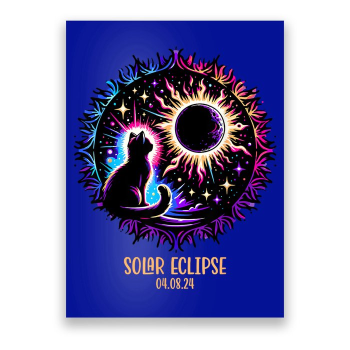 View Totality April 8 2024 Astronomy Cat Lover Solar Eclipse Poster
