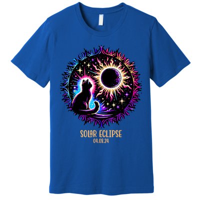 View Totality April 8 2024 Astronomy Cat Lover Solar Eclipse Premium T-Shirt