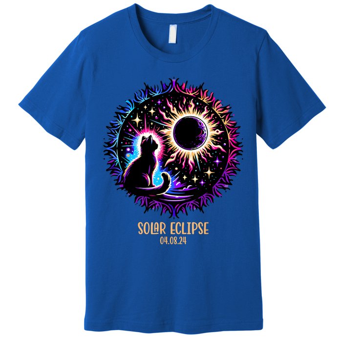 View Totality April 8 2024 Astronomy Cat Lover Solar Eclipse Premium T-Shirt