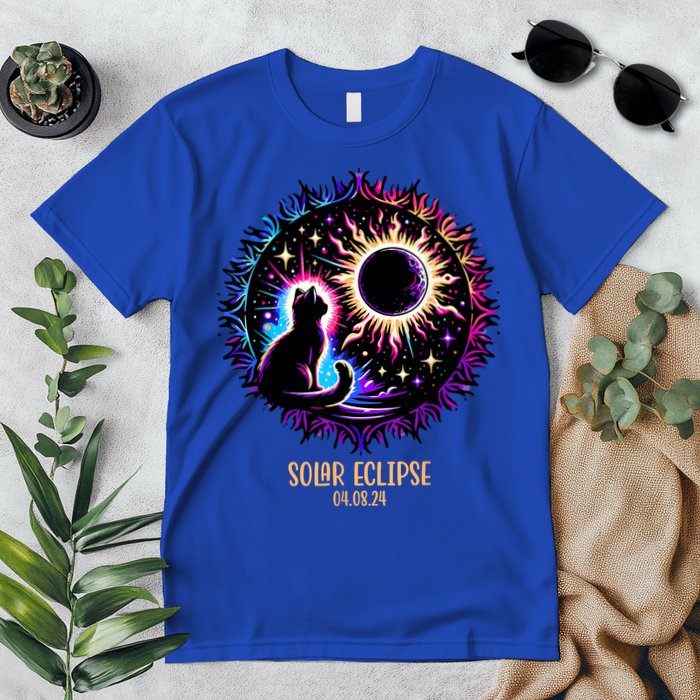 View Totality April 8 2024 Astronomy Cat Lover Solar Eclipse Premium T-Shirt