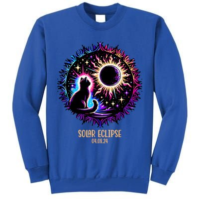 View Totality April 8 2024 Astronomy Cat Lover Solar Eclipse Tall Sweatshirt