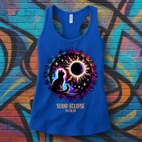 View Totality April 8 2024 Astronomy Cat Lover Solar Eclipse Womens Tank Top