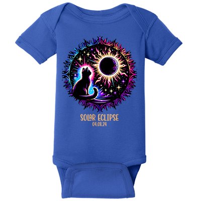 View Totality April 8 2024 Astronomy Cat Lover Solar Eclipse Baby Bodysuit
