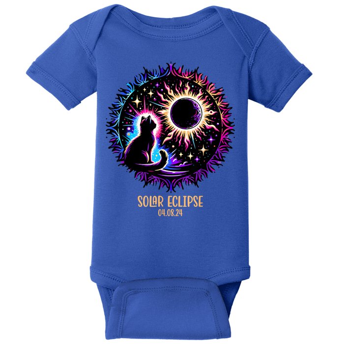 View Totality April 8 2024 Astronomy Cat Lover Solar Eclipse Baby Bodysuit