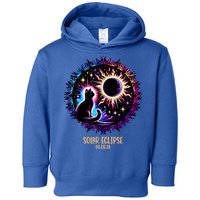 View Totality April 8 2024 Astronomy Cat Lover Solar Eclipse Toddler Hoodie