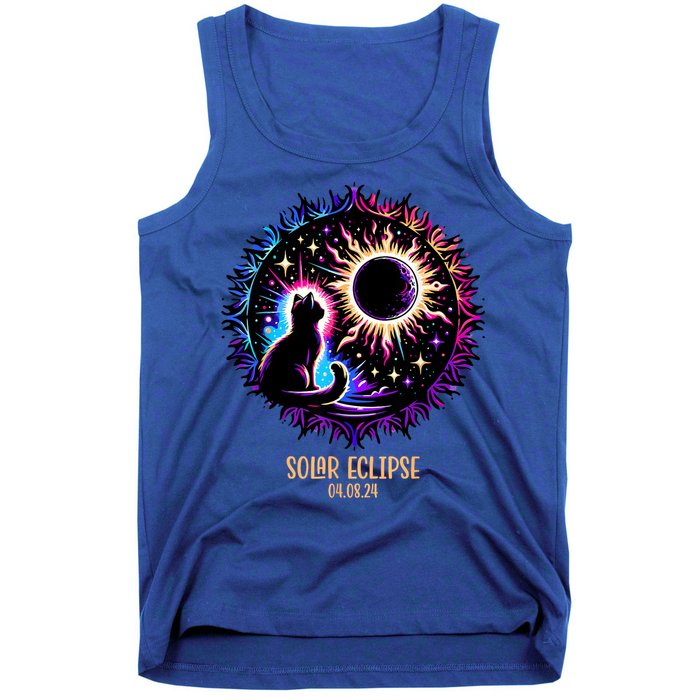View Totality April 8 2024 Astronomy Cat Lover Solar Eclipse Tank Top