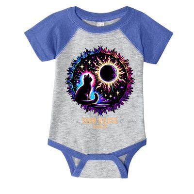 View Totality April 8 2024 Astronomy Cat Lover Solar Eclipse Infant Baby Jersey Bodysuit