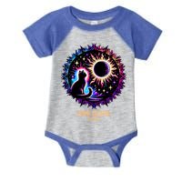 View Totality April 8 2024 Astronomy Cat Lover Solar Eclipse Infant Baby Jersey Bodysuit