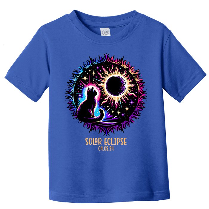 View Totality April 8 2024 Astronomy Cat Lover Solar Eclipse Toddler T-Shirt