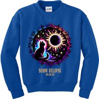 View Totality April 8 2024 Astronomy Cat Lover Solar Eclipse Kids Sweatshirt